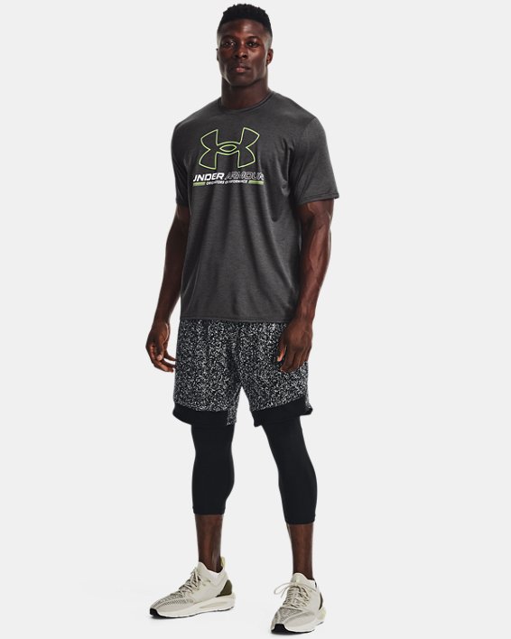 Men's UA Train Stretch Printed Shorts, Black, pdpMainDesktop image number 3